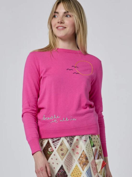  링구아 프랑카 스웨터 브리드 크루넥  마젠타 - LINGUA FRANCA