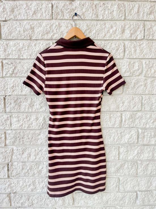  베로니카비어드 숏 원피스 베로니카 비어드 라니에르 드레스 브라운 스트라이프 - VERONICA BEARD