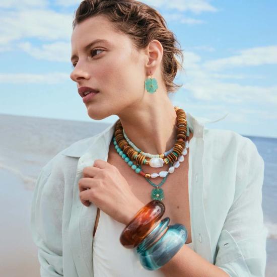  리지 포르투나토 팔찌 라군 아크 커프 - LIZZIE FORTUNATO