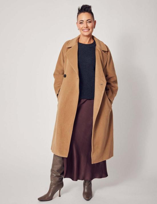  린제이 니콜라스 뉴욕 트렌치 코트 린지 니콜라스 뉴욕 실크 슬릿 스커트 초콜릿