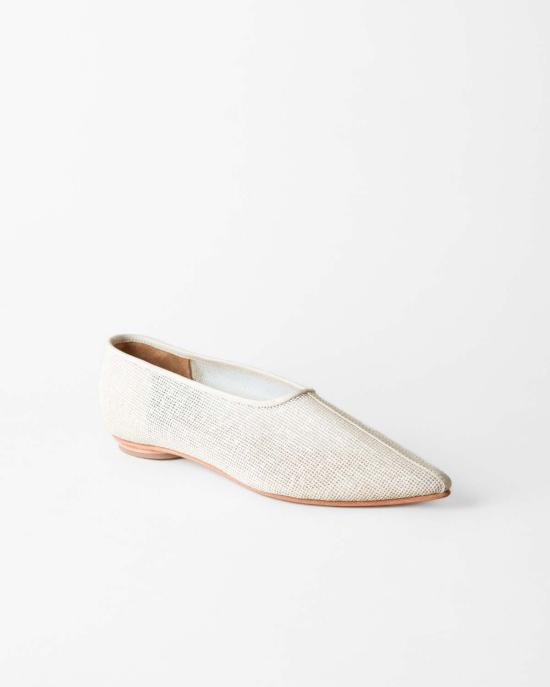  후마 블랑코 플랫 슈즈 휴마 블랑코 젤다 포인티드 토 플랫 내츄럴 황마 - HUMA BLANCO