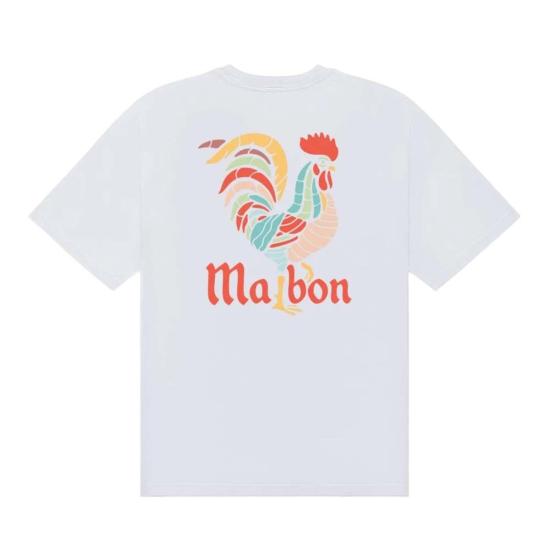  말본 반팔 티셔츠 골프 버뮤다 루스터 티 화이트 - MALBON