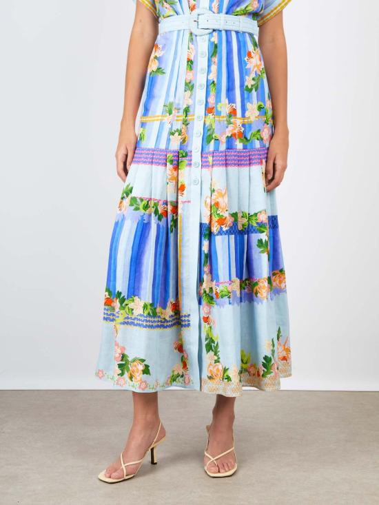  살로니 롱 원피스 Saloni Riya B 드레스 플로랄 리버 - SALONI