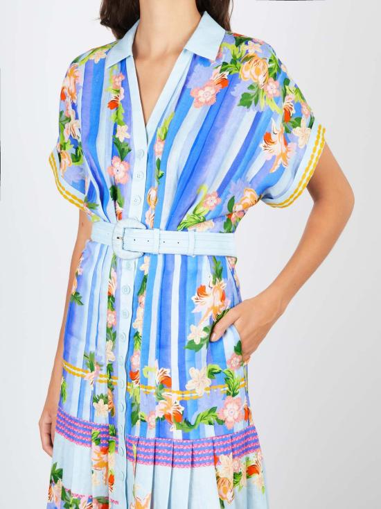  살로니 롱 원피스 Saloni Riya B 드레스 플로랄 리버 - SALONI