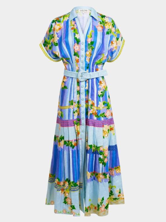  살로니 롱 원피스 Saloni Riya B 드레스 플로랄 리버 - SALONI