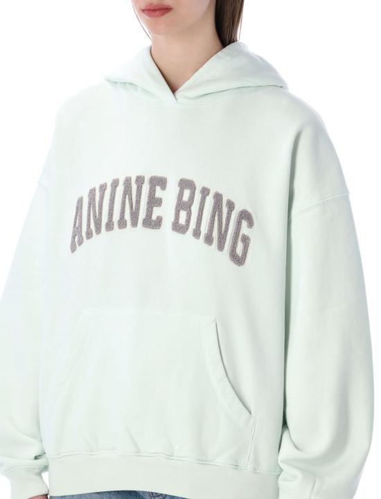  애니빙 스웨터 아니네 빙 하비 코튼 후드티 오가닉 스웨트셔츠 연녹색 - ANINE BING