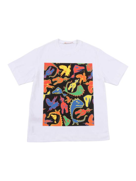  [키즈] 마르니 티셔츠 키즈 코튼 반팔 티셔츠 화이트 - MARNI