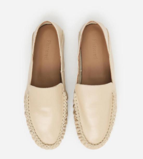  플래터드 로퍼 플랫티드 본 본 가죽 신발 - FLATTERED