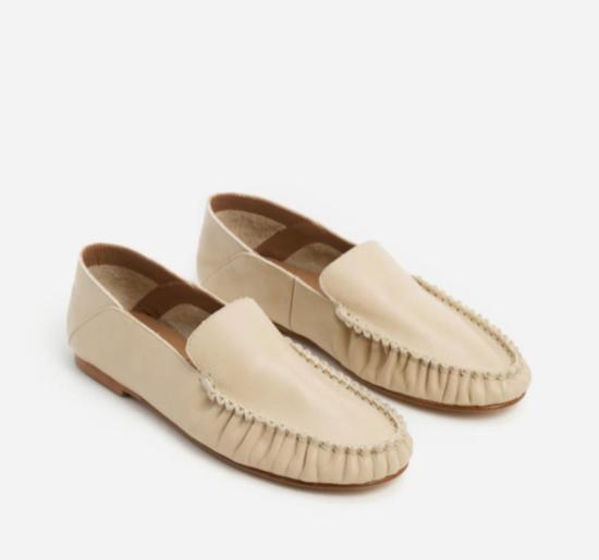  플래터드 로퍼 플랫티드 본 본 가죽 신발