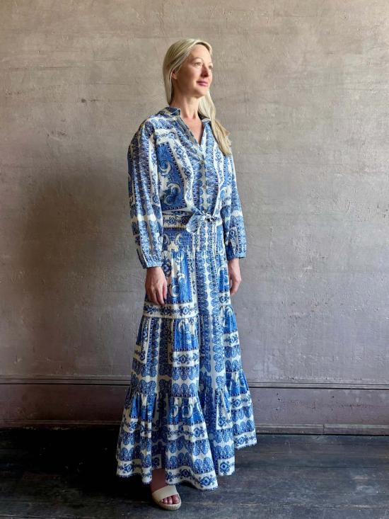  카라 카라 롱 스커트 에밀리아  허드슨 스카프 스카이 - CARA CARA