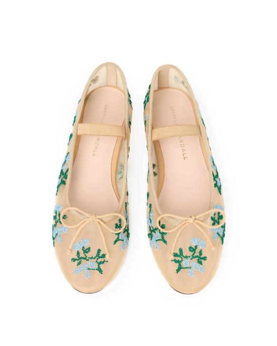  로플러랜달 플랫 슈즈 로플러 랜달 레오니 발레 플랫 카라멜/그린/블루