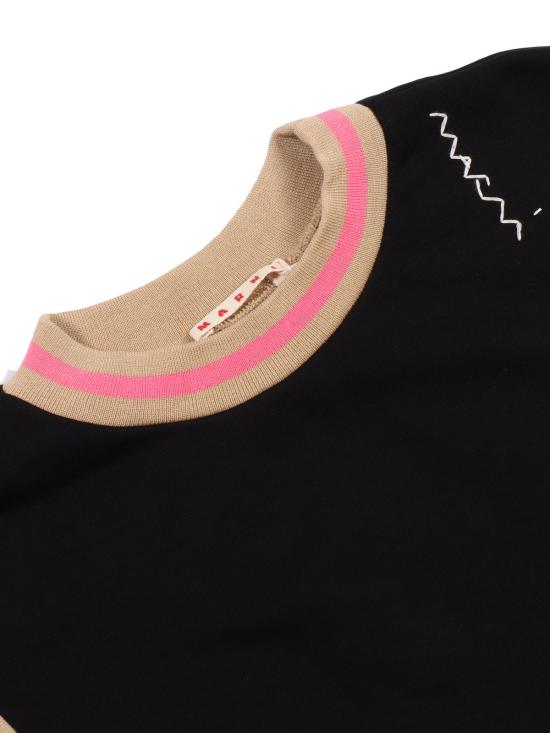  [키즈] 마르니 풀오버 키즈 코튼 블렌드 크루넥 스웨터 블랙