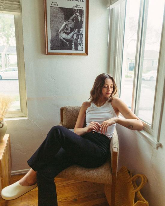  로데브예 데님 팬츠 로데비에르 플레어컷  블랙 - RODEBJER