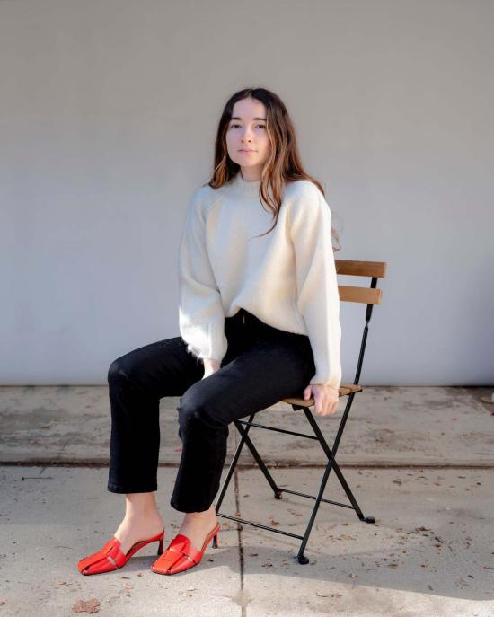  로데브예 데님 팬츠 로데비에르 플레어컷  블랙 - RODEBJER