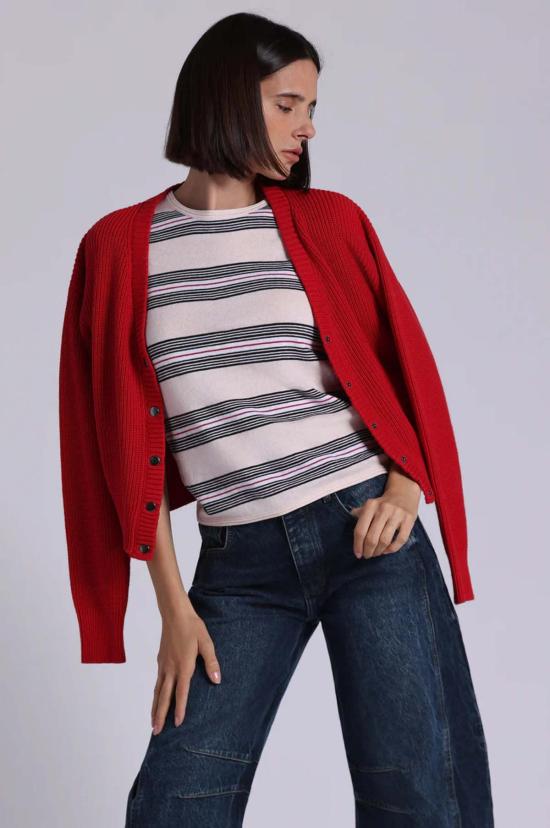  미니 로즈 가디건 코튼 셰이커 크롭 - MINNIE ROSE