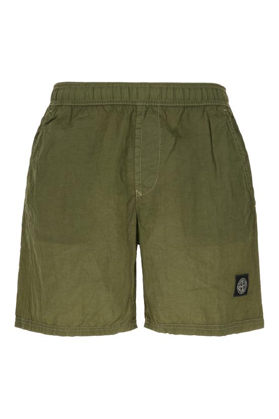 26SS 스톤 아일랜드 포켓 나일론 메탈 에코닐 에코닐 레귤러 핏 미드 렝스 스윔 쇼츠 S15B100004S0043 V005G MILITARY GREEN