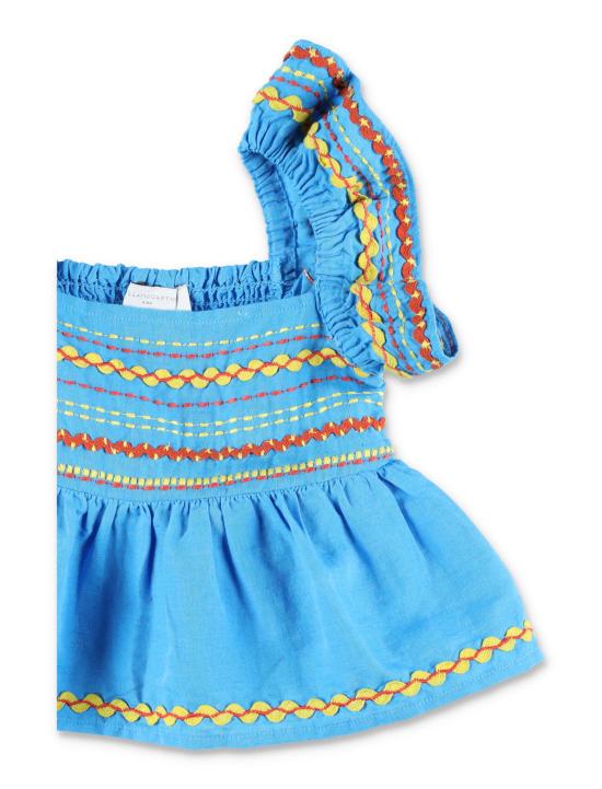  [키즈] 스텔라 맥카트니 티셔츠 스텔라 매카트니 자수 린넨 코튼 아동용 상의 (블루) - STELLA MCCARTNEY