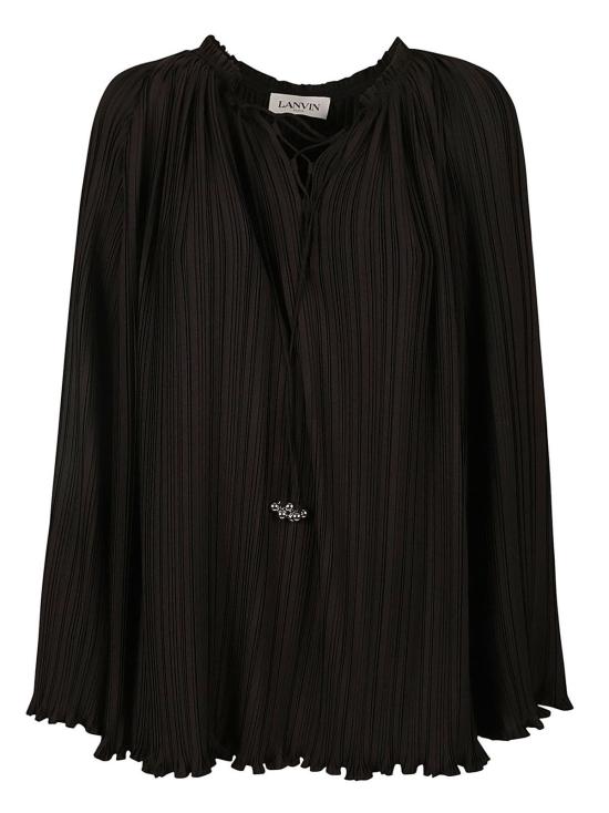  랑방 블라우스 RW TO0001 5904 P24 플리츠 슬리브리스 탑