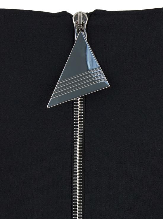  디 아티코 숏 원피스 애티코 미니 드레스 (브랜드 로고가 새겨진 지퍼 손잡이, 테크 패브릭 소재, 블랙) - THE ATTICO