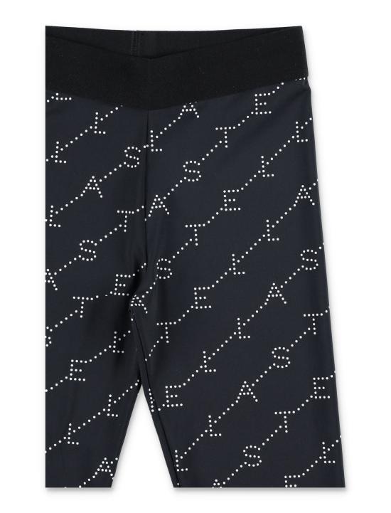  [키즈] 스텔라 맥카트니 트레이닝/조거 팬츠 스텔라 매카트니 아동용 올오버 로고 프린트 레깅스 블랙 - STELLA MCCARTNEY