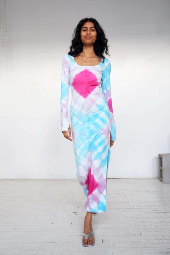  아바카시 롱 원피스 타이 다이 타라 드레스