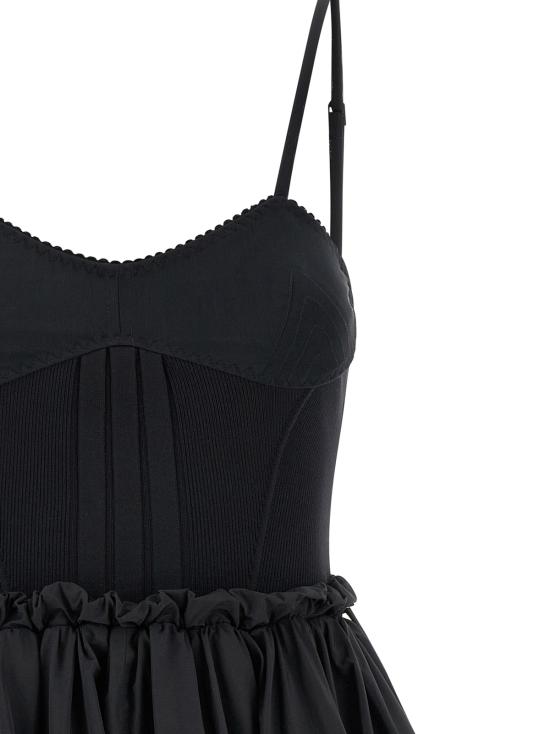  디 아티코 숏 원피스 아티코 타프타 드레스 블랙 - THE ATTICO