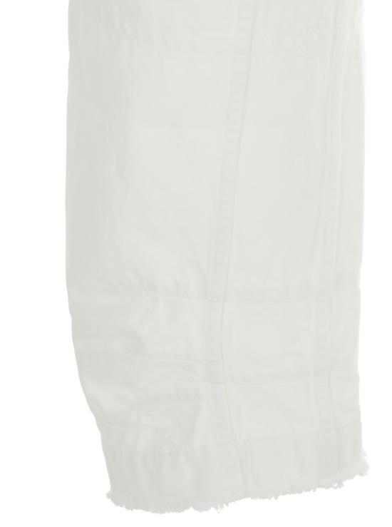  질샌더 데님 팬츠 질 샌더 로고 패치가 뒷면에 부착된 프린지 밑단 데님 진 (화이트) - JIL SANDER