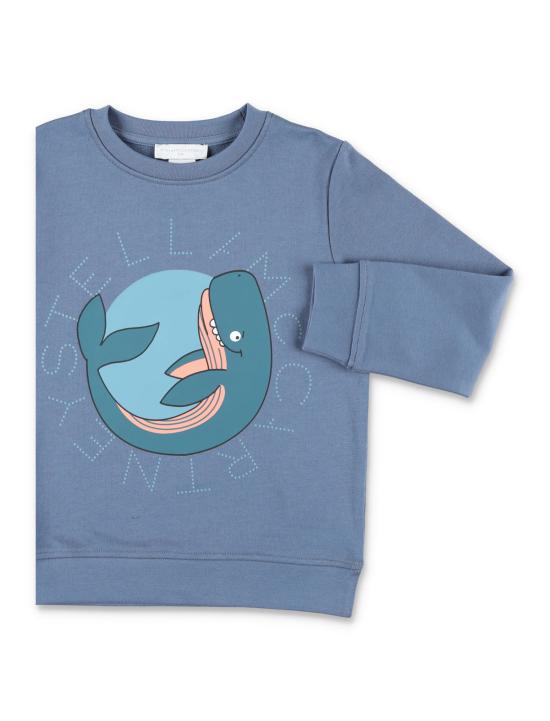  [키즈] 스텔라 맥카트니 풀오버 스텔라 매카트니 아동용 고래 그래픽 스웨트셔츠 (블루) - STELLA MCCARTNEY