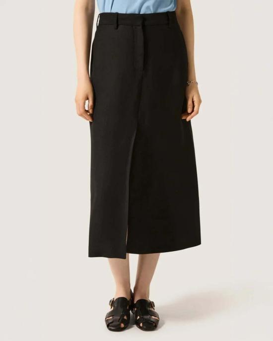  아르젠트 롱 스커트 테일러드 스커트 블랙 - ARGENT