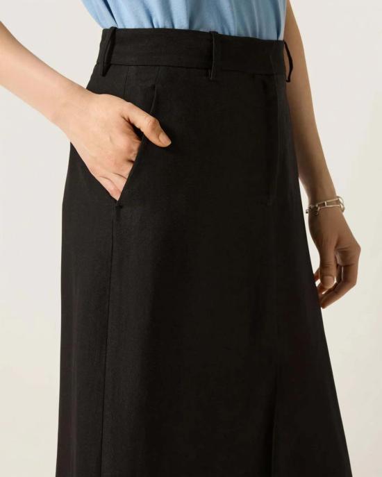  아르젠트 롱 스커트 테일러드 스커트 블랙 - ARGENT