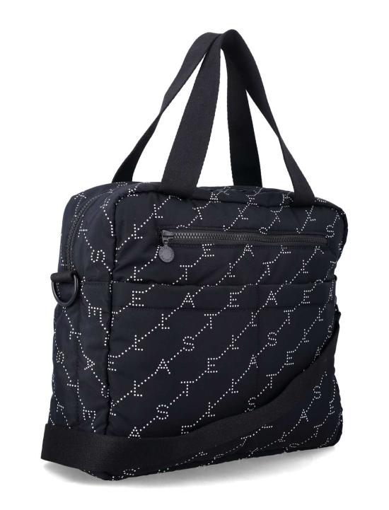  [키즈] 스텔라 맥카트니 숄더백 스텔라 매카트니 로고 프린트 키즈 베이비 토트백 블랙/화이트 - STELLA MCCARTNEY