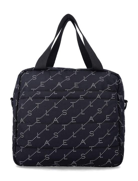  [키즈] 스텔라 맥카트니 숄더백 스텔라 매카트니 로고 프린트 키즈 베이비 토트백 블랙/화이트 - STELLA MCCARTNEY