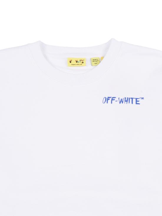  오프화이트 긴팔 티셔츠 애로우 스케치 크루넥 스웨트셔츠 화이트 - OFF WHITE