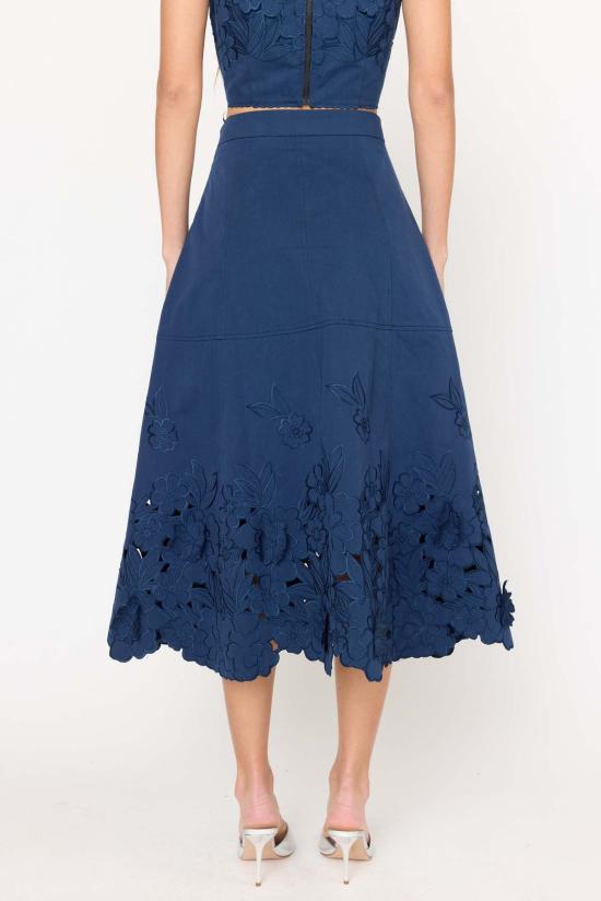  크리스티 린 롱 스커트 바비 스커트 네이비 - CHRISTY LYNN