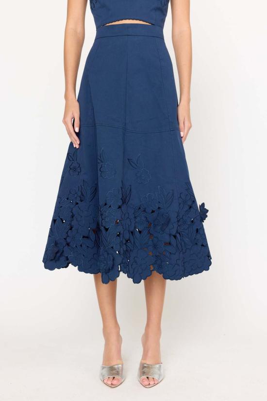  크리스티 린 롱 스커트 바비 스커트 네이비 - CHRISTY LYNN