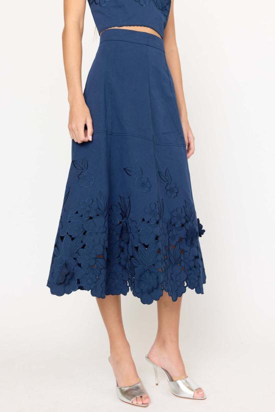  크리스티 린 롱 스커트 바비 스커트 네이비