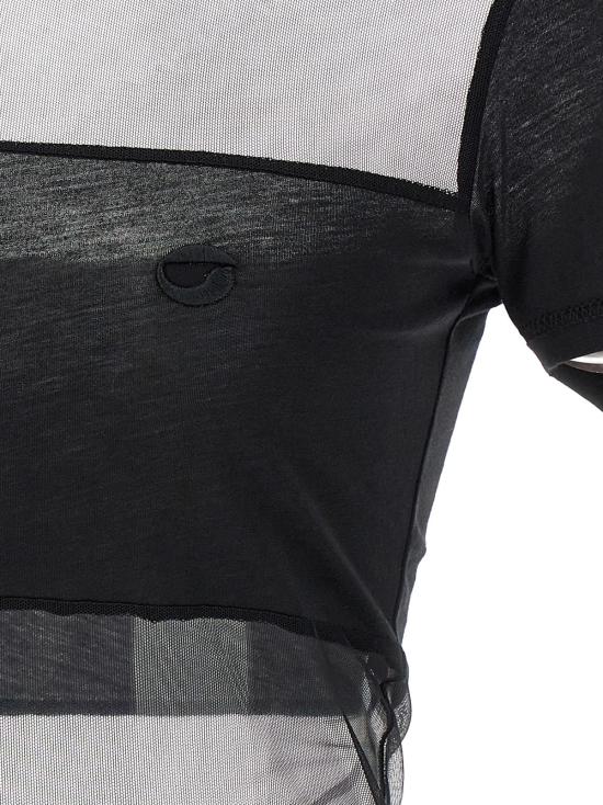  코페르니 폴로 티셔츠 시스루 스트라이프 폴로 셔츠 블랙 - COPERNI