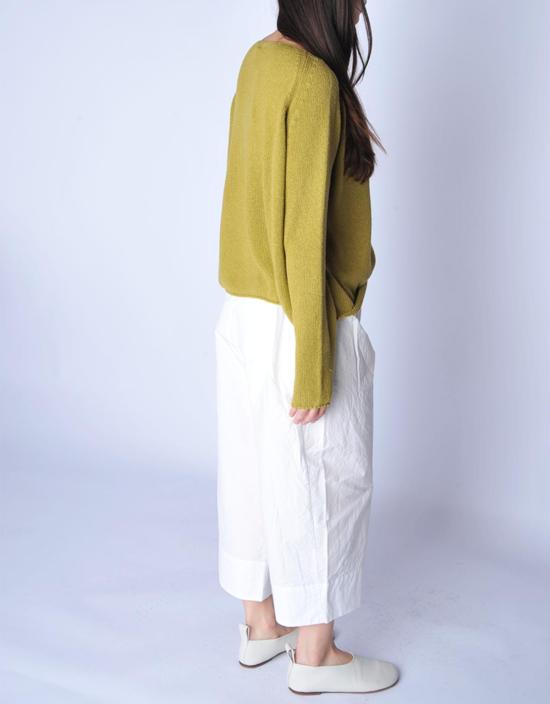  아푼토비 크롭 팬츠 A Punto B 머랭 크롭 와이드 레그 팬츠 화이트 - A PUNTO B