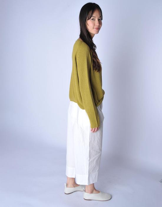  아푼토비 크롭 팬츠 A Punto B 머랭 크롭 와이드 레그 팬츠 화이트 - A PUNTO B