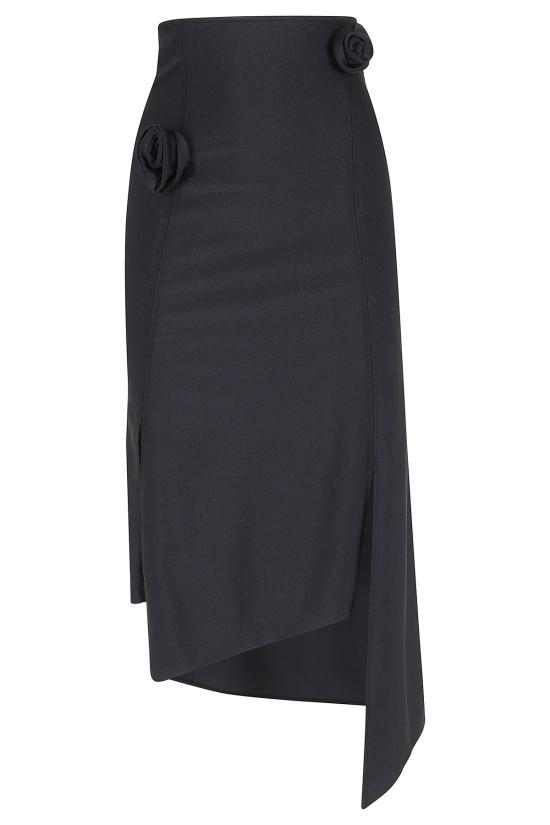  코페르니 롱 스커트 플라워 스커트 블랙