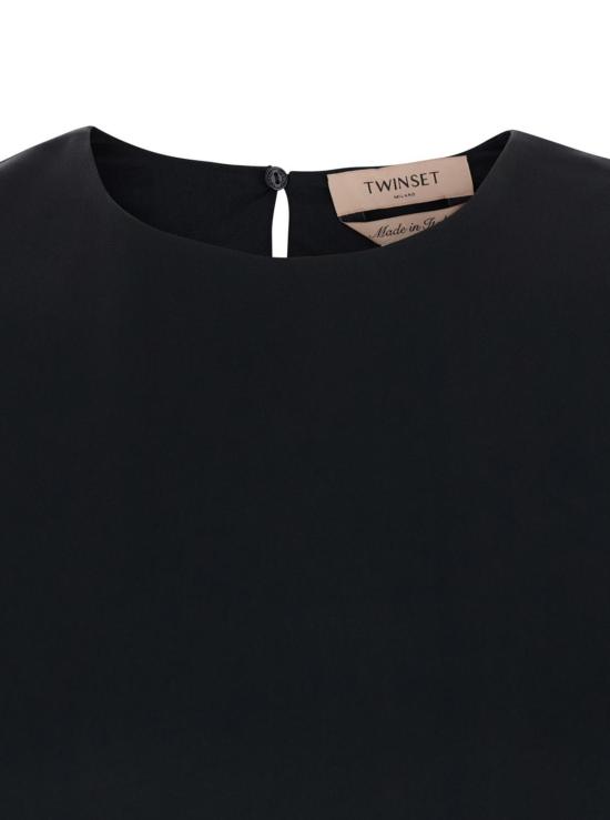  트윈셋 숏 원피스 뒷면 드롭 클로저가 있는  민소매 드레스 (블랙) - TWINSET