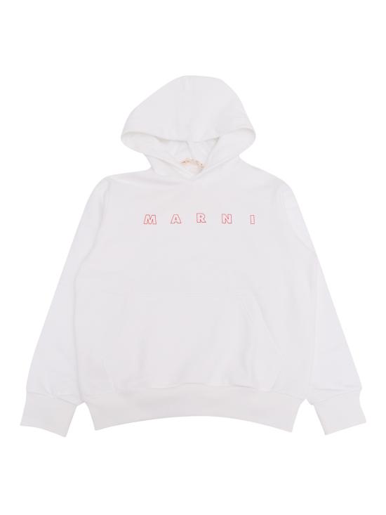  [키즈] 마르니 풀오버 키즈 코튼 크루넥 스웨터 화이트