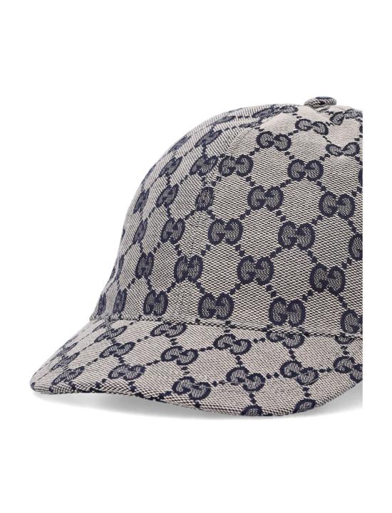  [키즈] 구찌 모자 오리지널 GG 베이스볼 햇 (어두운 갈색/파란색) 키즈 모자 - GUCCI