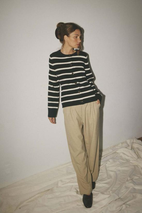  모드 레프 가디건 Mod Ref 신디 스트라이프 - MOD REF