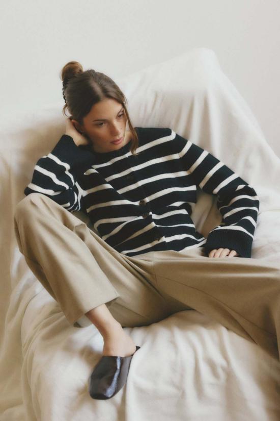  모드 레프 가디건 Mod Ref 신디 스트라이프 - MOD REF