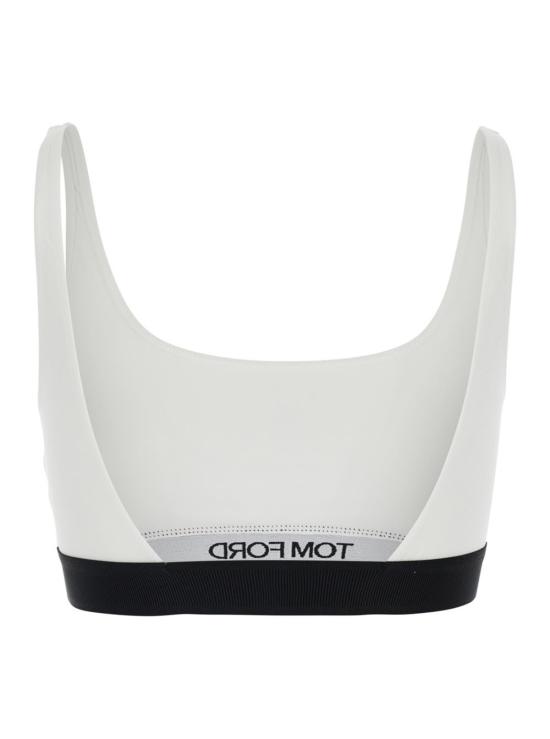  톰포드 트레이닝 티셔츠톰 포드 로고 스트레치 모달 렛 (화이트 색상 대비) - TOMFORD