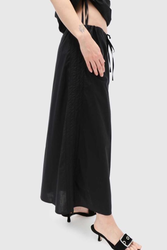  베이스레인지 미디 스커트 픽토리얼 스트랩  블랙 - BASERANGE