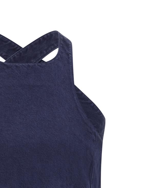 26SS 미우미우 후염 개버딘 미니드레스 MF6345SOOO19JYF0021 Blue - MIU MIU