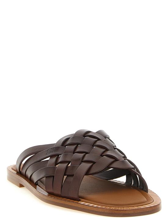 26SS 미우미우 뮬/슬리퍼 5XX678FA0153ZN8F0201 Brown - MIU MIU