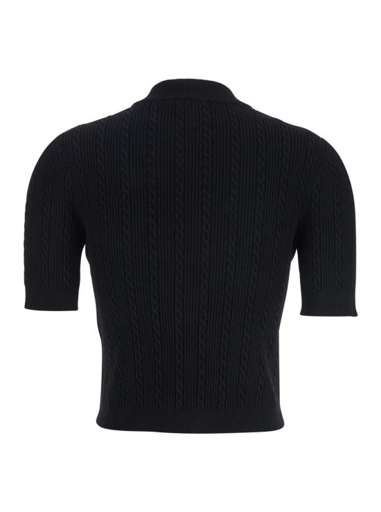  발망 가디건 크루넥  (주얼 버튼 장식, 비스코스 혼방 소재, 블랙) - BALMAIN